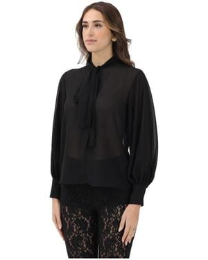 ViCOLO Blouse Met Strik - Zwart