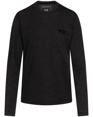 Y-3 Regular Longsleeve Mit Logo - Schwarz