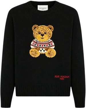 Rue Madam Round-Neck Knitwear - Black