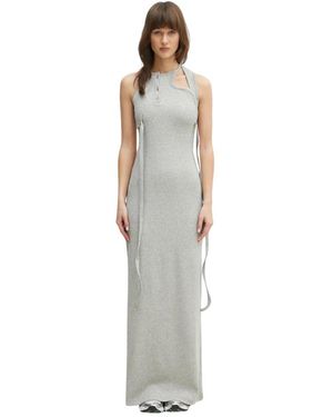 OTTOLINGER Kleedjes ,Grijs ,Katoen Tank Maxi - Metallic