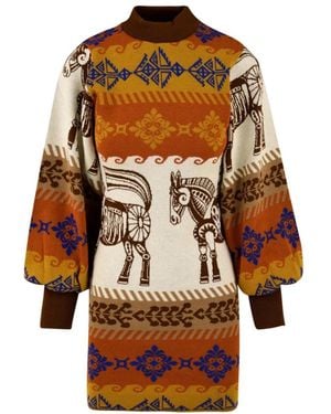 Akep Knitted Dresses - Brown