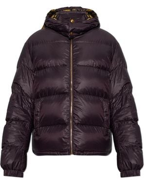 Versace Jassen ,Paars ,Katoen Donsjack Met Afneembare Capuchon - Blauw
