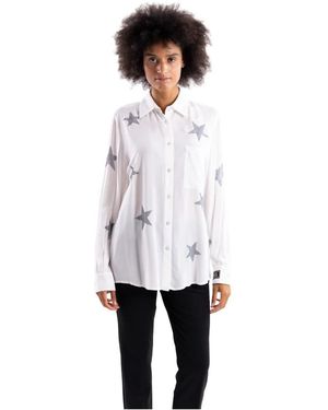5 PROGRESS Shirt Met Sterren Strass Applicaties - Wit