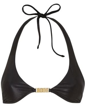 Gcds Badmode ,Zwart ,Polyester Metallic Logo Clip Bikini Bra