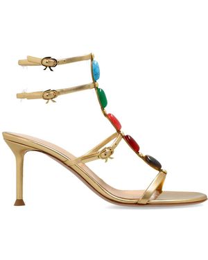 Gianvito Rossi Shanti Hoge Hakken Sandalen - Metallic