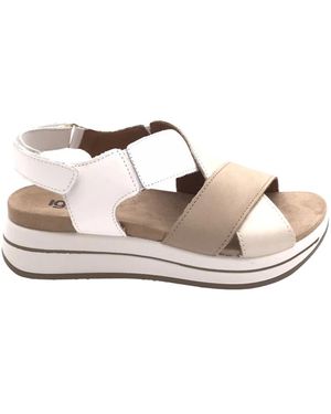 Igi&co Schoenen ,Veelkleurig ,Leer Leren Sandalen Met Kruisband - Metallic