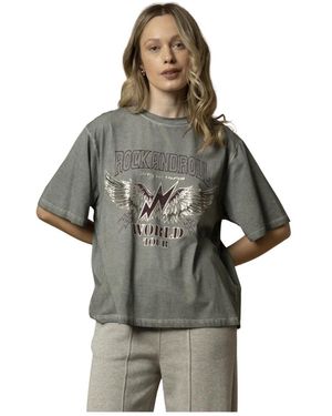 Kocca Rock Androll World Tour Grafisch T-Shirt - Grijs