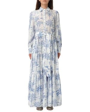 Mc2 Saint Barth Maxikleid Mit All-Over-Print - Blau