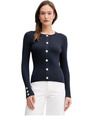 MARC AUREL Pullover Mit Knopfleiste - Blau
