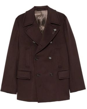 Lardini Double-Breasted Coats - Marrone