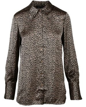 Pennyblack Overhemden ,Veelkleurig ,Polyester Satin Shirt - Bruin