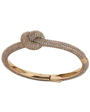 Self-Portrait Armband Met Knoop En Decoratieve Kristallen - Metallic