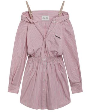 Miu Miu Shirt Dresses - Purple