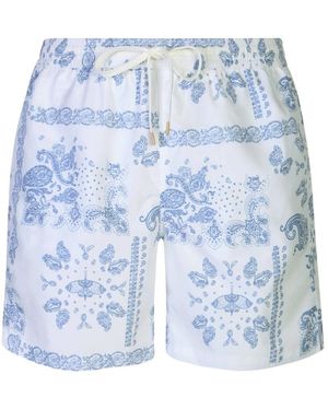 Eleventy Badmode ,Blauw ,Denim Pantaloncino Beach
