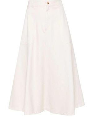 A.P.C. Rokken ,Wit ,Denim Denim Midi Rok Met Uitlopende Zoom