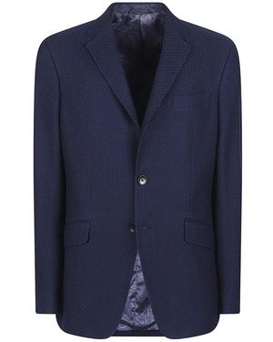 Etro Jassen ,Blauw ,Leer Roma Jacket