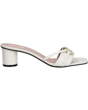 Pollini Heeled Mules - Metálico