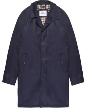 Aquascutum Single-Breasted Coats - Blue