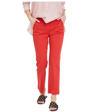 Via Masini 80 Straight Trousers - Red