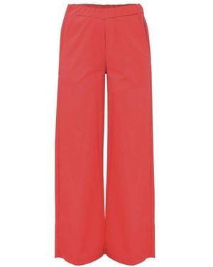 Kocca Weite Baumwollhose Mit Taschen - Rot
