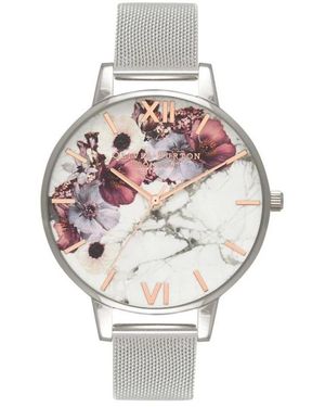 Olivia Burton Sphere Floral Watch - Mettallic