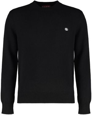 Gucci Geribbelde Wol Kasjmier Trui - Zwart