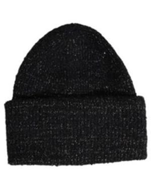 Pieces Metallic Knit Beanie - Schwarz