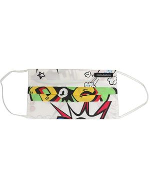 Dolce & Gabbana Pop Art Print Gesichtsmaske - Weiß