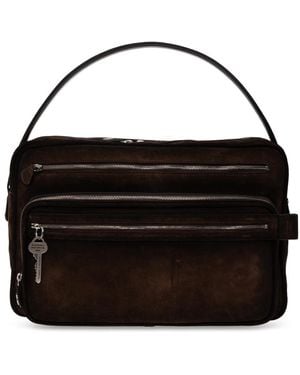 Acne Studios Camero Camera Suede Wax - Schwarz