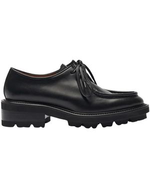 SCAROSSO Schwarze leder derby schuhe