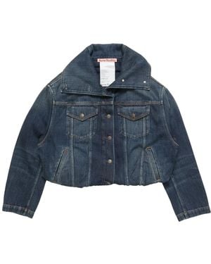 Acne Studios Jassen ,Blauw ,Denim Cropped Denim Jacket
