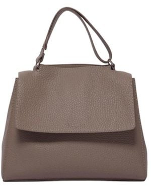 Orciani Weiche Handtasche Mit Magnetischem Klappverschluss - Braun