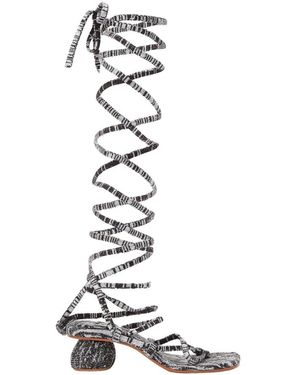 Isa Boulder High Heel Sandals - Bianco