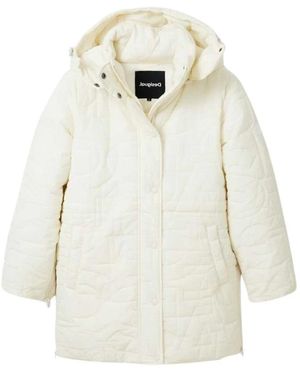 Desigual Hooded Puffer Jacket - Wit