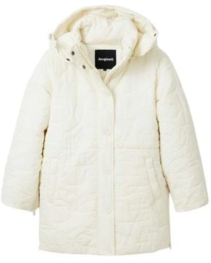 Desigual Hooded Puffer Jacket - Wit