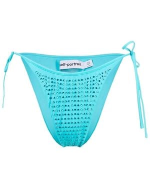 Self-Portrait Blaue Bikinihose Mit Kristallverzierung