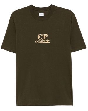 C.P. Company Grafik Logo Jersey T-Shirt Grün