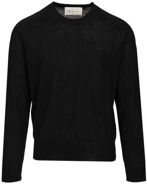 Ami Paris Round-Neck Knitwear - Black