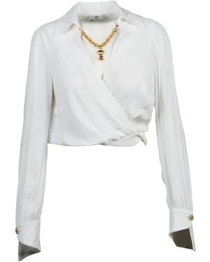 Elisabetta Franchi Korte Blouse - Wit