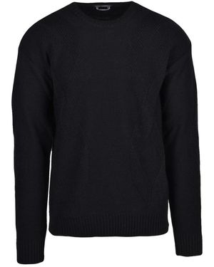 Daniele Alessandrini Truien & Vesten ,Zwart ,Wol Round-Neck Truien
