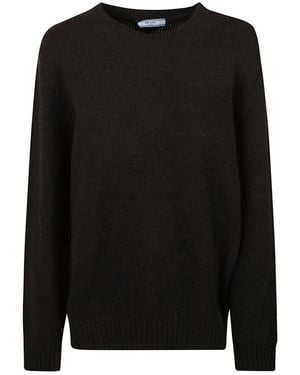 Prada Trui Met Ronde Hals Van Wol En Kasjmier - Zwart
