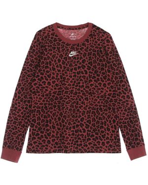 Nike Fitness ,Veelkleurig ,Katoen Futura L/S Tee - Rood