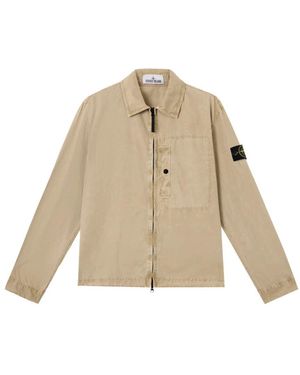 Stone Island Gebürstete Baumwollcanvas 'Alter' Effekt - Natur