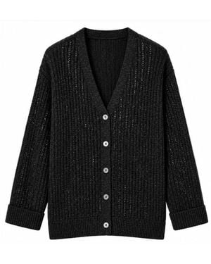 Twinset Truien & Vesten ,Zwart ,Wol Wollen Vest Met Strass-Steentjes