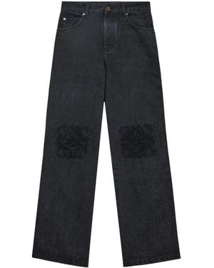 Loewe Jeans ,Zwart ,Katoen Anagram Baggy Jeans - Blauw
