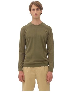 NOWADAYS Truien & Vesten ,Groen ,Katoen Silk Crew Neck Sweater