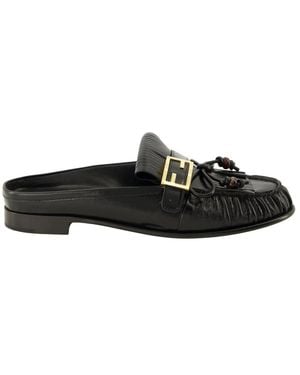 Fendi Schoenen ,Zwart ,Leer Baguette Mules