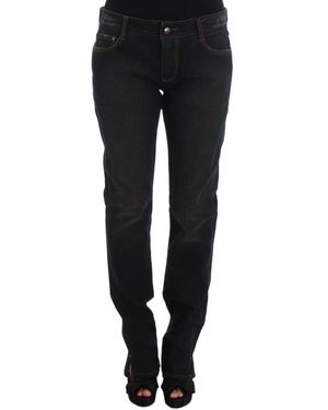 Ermanno Scervino Blue Wash Cotton Boyfriend Jeans - Black