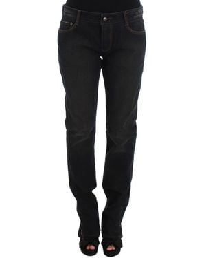 Ermanno Scervino Blue Wash Cotton Boyfriend Jeans - Black