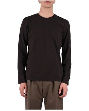 Paolo Pecora Tops ,Bruin ,Wol Maglia Girocollo - Zwart